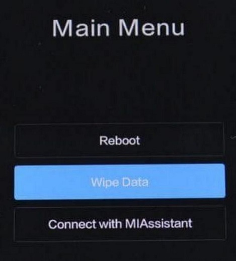 Reboot wipe data connect with miassistant что выбрать. Main menu Xiaomi. Как выйти из main menu. Xiaomi Recovery не выходит из режима.