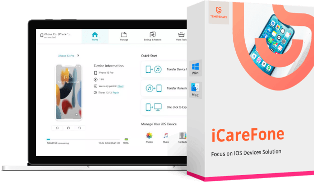 free for apple download Tenorshare iCareFone 8.8.0.27