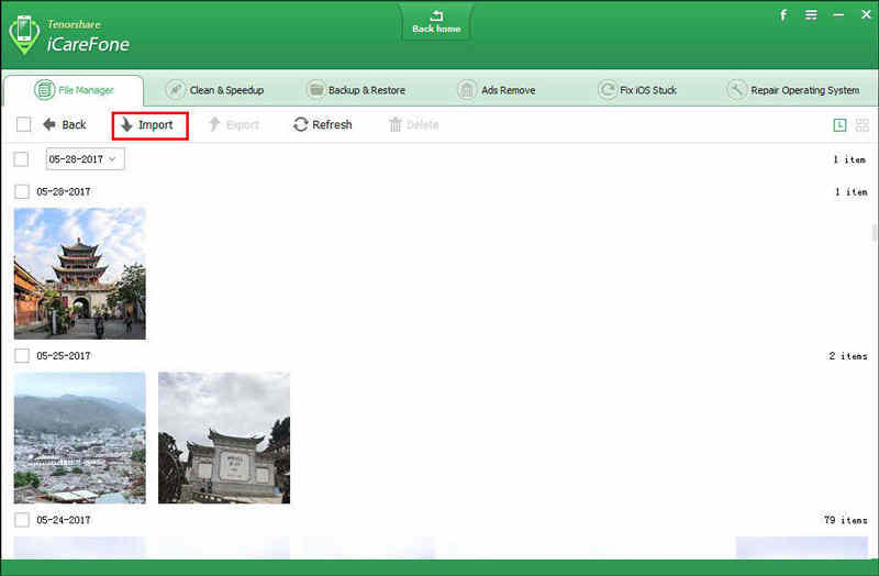 import photos from computer