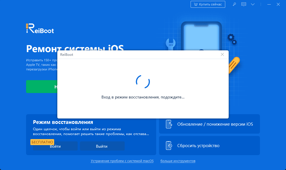 исправить с помощью reiboot