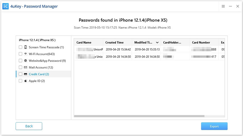 кредитная карта - руководство по диспетчеру паролей iOS