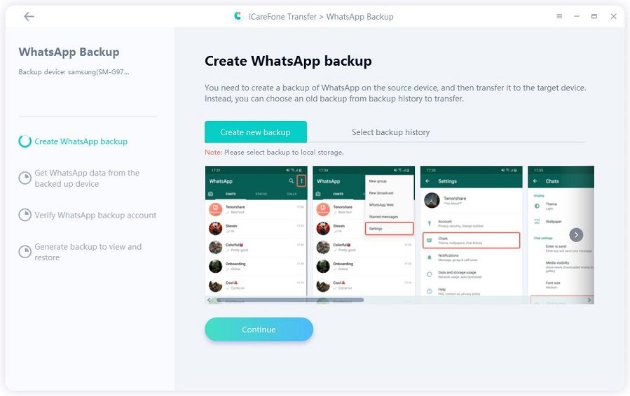 whatsApp business backup restore iCareFone Transfer