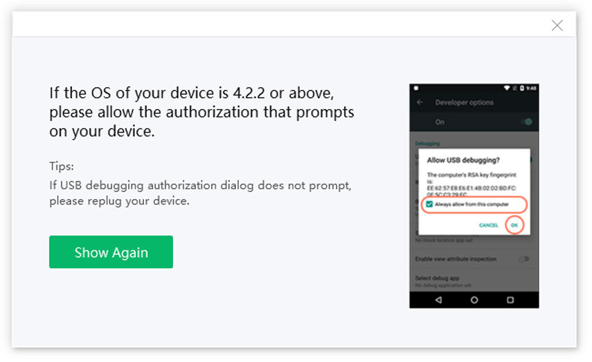 allow usb debugging on iPhone with guide on Tenorshare ReiBoot for Android