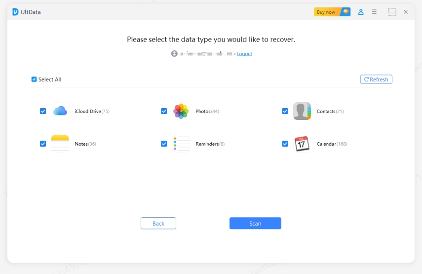 выберите тип данных icloud - руководство UltData