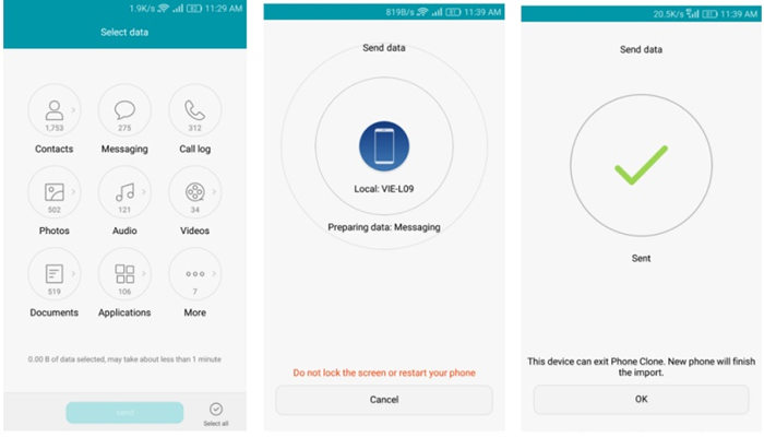 how to transfer data from samsung to huawei phone