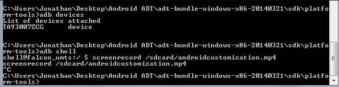 записывать экран android adb