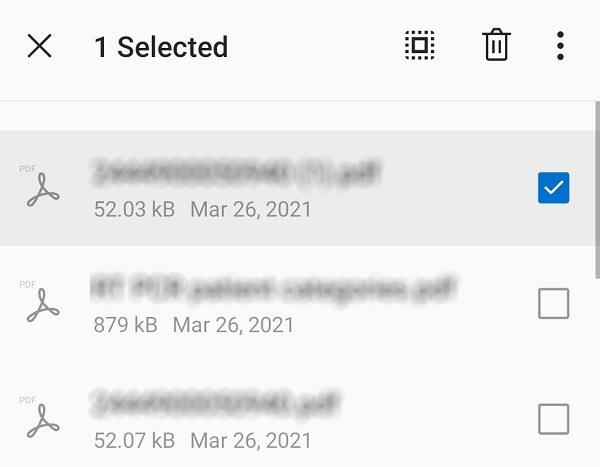 Исправлена ошибка Android в удалении некоторых документов