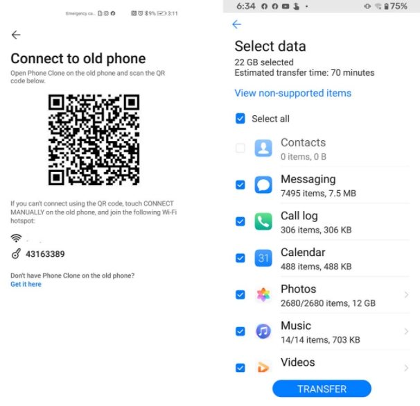 huawei data transfer
