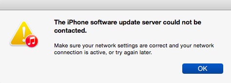 не удалось связаться с сервером обновления программного обеспечения iphone