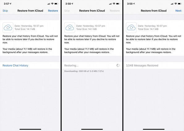 restore whatsapp messages from icloud backup