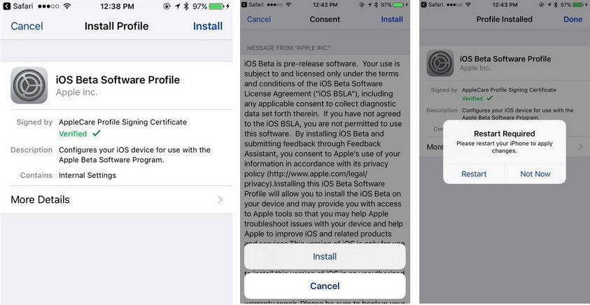 установить бета-версию iOS 12