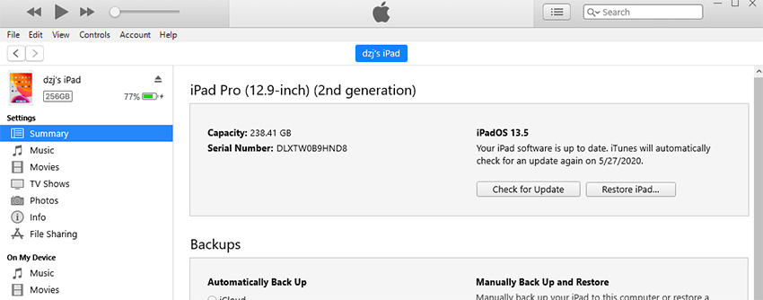 update ipad