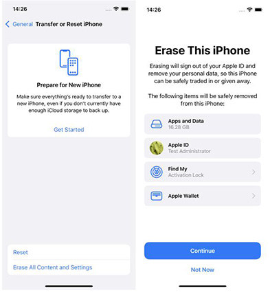 reset all settings on iPhone