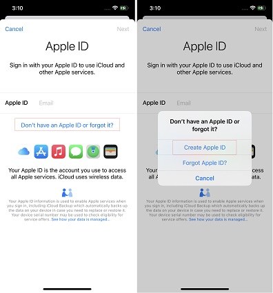 create new apple id