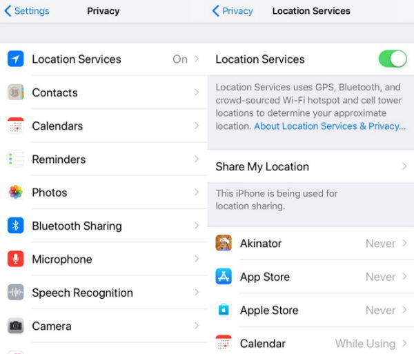 iphone использует слишком много данных - отключите службы определения местоположения