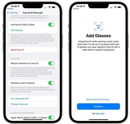 unlock iphone while wearing mask