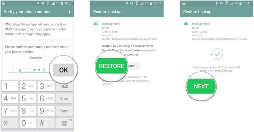 как перенести сообщения WhatsApp на новый телефон