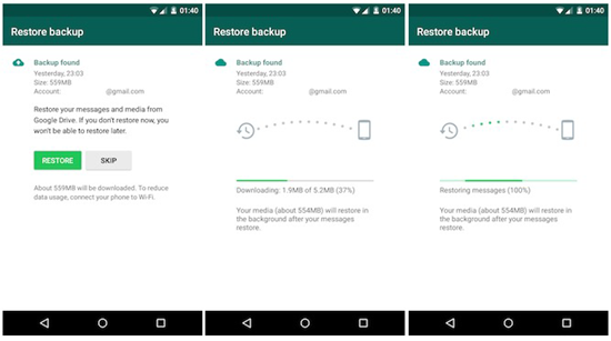 whatsapp business restore backup