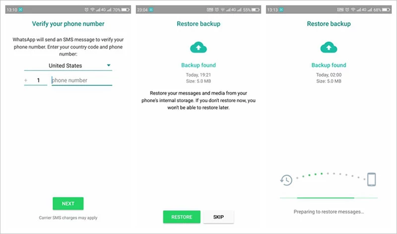 переустановить whatsapp
