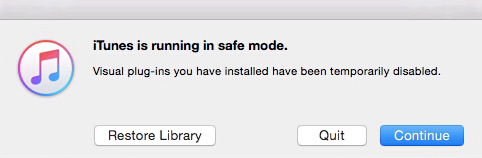 iTunes работает в безопасном режиме.