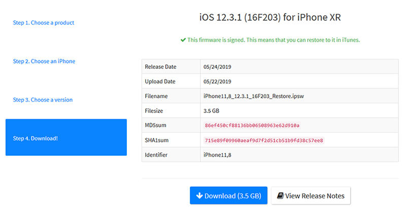 ios 13 download link